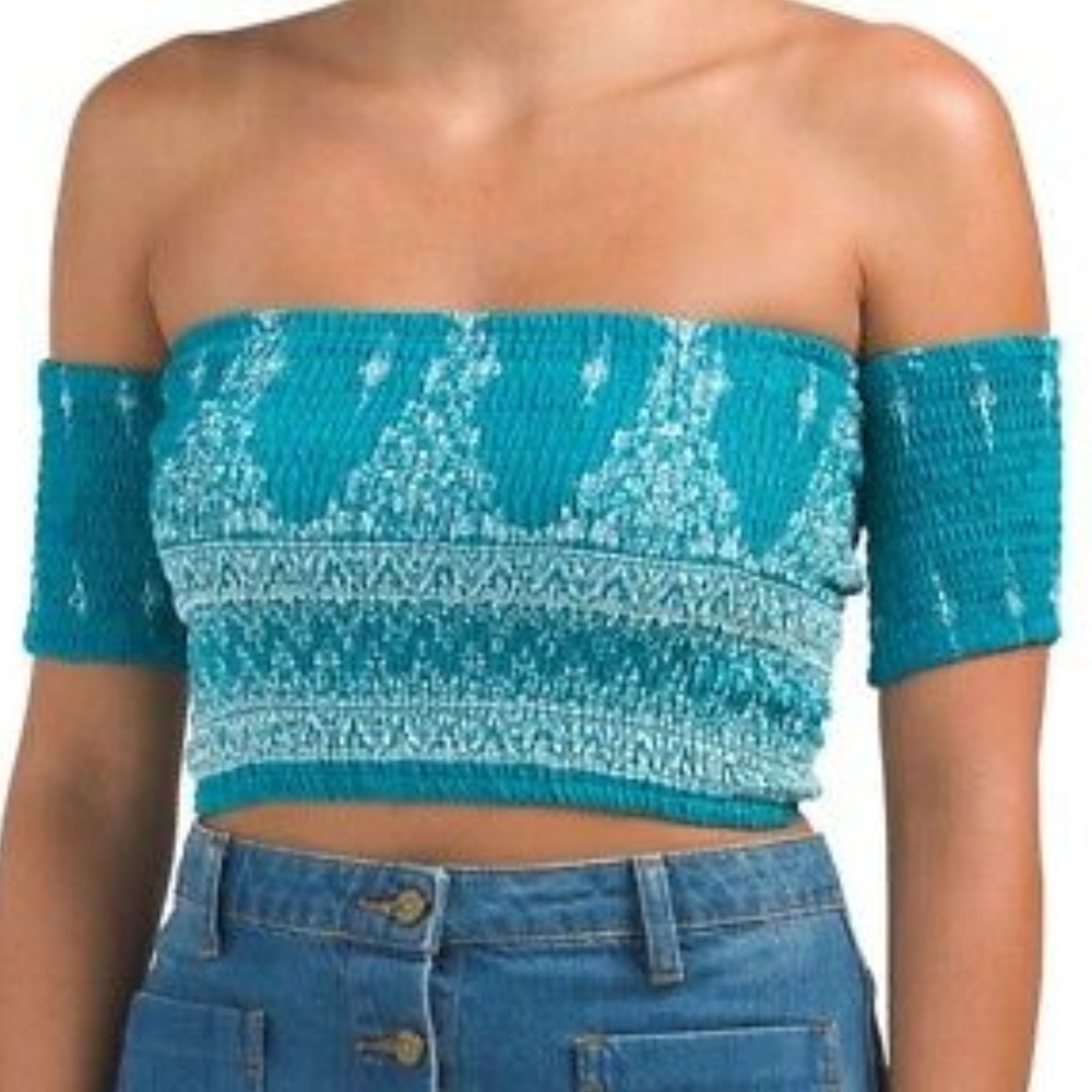 5⭐️ FAV BESTSELLER NWT Jaase LF Australian Shirred Crop Top Blouse